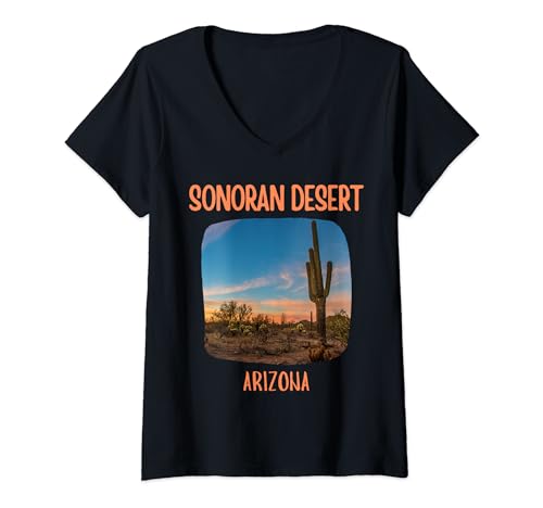 Womens Sonoran Desert Arizona V-Neck T-Shirt