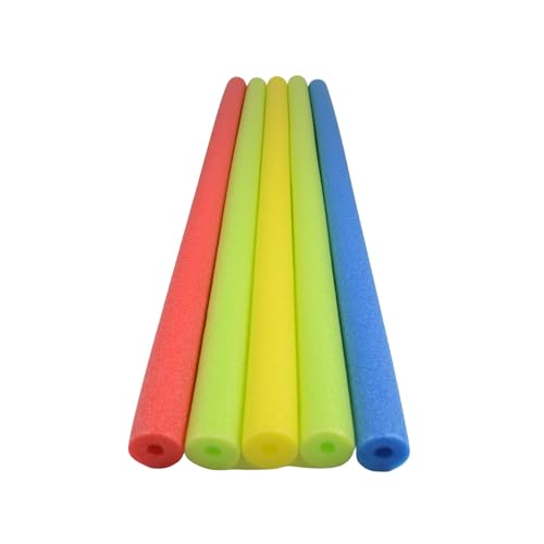 Pool Noodles, Fix Find 5 Pack of 52 Inch Hollow Foam Pool Swim Noodles, Bright Multi-Colored Foam Noodles for Swimming, Floating and Craft Projects