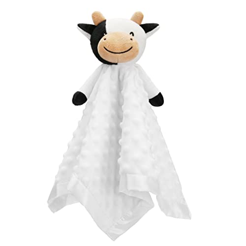 Pro Goleem Cow Security Blanket Soft Loveys for Babies for Boys and Girls Newborn Lovie Infant Blankie Cow Baby Stuff Baby Snuggle Toy Stuffed Animal Baby Gifts 16 Inch