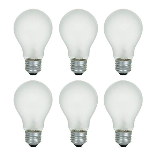 Xtricity A19 Frosted Incandescent Rough Service Light Bulb, 100 Watt, 2700K Soft White, E26 Medium Base, 1020 Lumens, 130V (6 Pack)