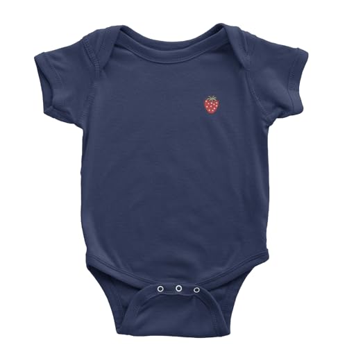 Expression Tees One-Piece Strawberry Patch (Pocket) 6 months Navy Blue Romper