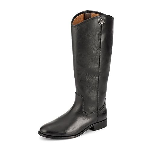 Frye Melissa Button 2 Equestrian-Inspired Tall Boots for Women Made from Hard-Wearing Vintage Leather with Antique Silver Hardware and Leather Outsole – 15 ½” Shaft Height, Black, 10