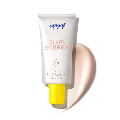 Supergoop! Glowscreen SPF 40, Sunrise (Champagne Glow) - 1.7 fl oz - Glowy Primer + Broad Spectrum Sunscreen - Helps Filter Blue Light - Boosts Hydration with Hyaluronic Acid, Vitamin B5 & Niacinamide
