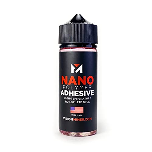 Vision Miner Nano Polymer Adhesive (120ml) - Ultimate 3D Printing Bed & Build Plate Adhesion - No Mess, Non-Toxic, Works for PLA, ABS, PEI, PEEK, Nylon, PC and More. Easy Application, Easy to Clean!