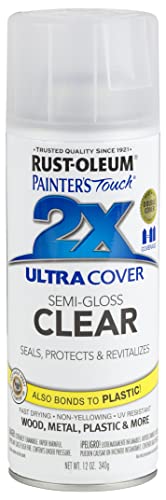 Rust-Oleum 249859 Painter's Touch 2X Ultra Cover Spray Paint, Semi-Gloss Clear , 12 Ounce (Pack of 1)