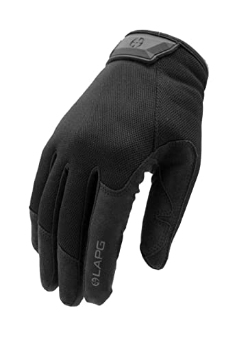 LA Police Gear Men's Core Patrol Glove, Lightweight Tactical Work Gloves for Men, Touchscreen Compatible Shooting Gloves - Black - Medium