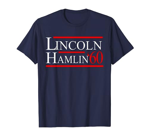 Lincoln Hamlin 60 Campaign T-Shirt. Republican Democrat