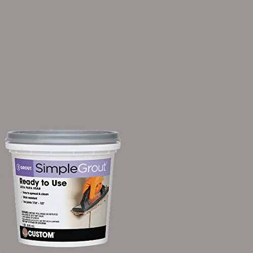 Custom PMG165QT 1-Quart Simple Premium Grout, Delorean Gray (Pack May Vary)