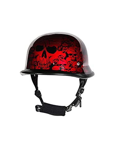 Colorful Baseball German Novelty Cap, Skull Graveyard Novelty Skull Headgear (as1, Alpha, l, Burgundy red)