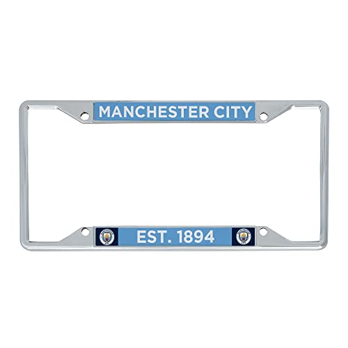 Manchester City License Plate Frame Man City MCFC Football Soccer Premier League Metal for Front or Back of Car Officially Licensed (Style 1)