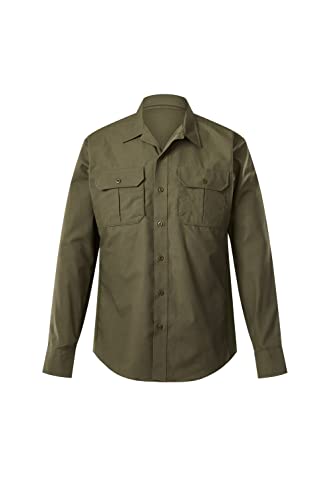 Vertx Mens Phantom LT Tactical Shirt, Long Sleeves, Breathable Work Shirts with Easy Access Pockets, Stretchable, Rip-Stop Fabric, for Special OPs, Police, Security, Olive Drab Green, X-Large/Regular