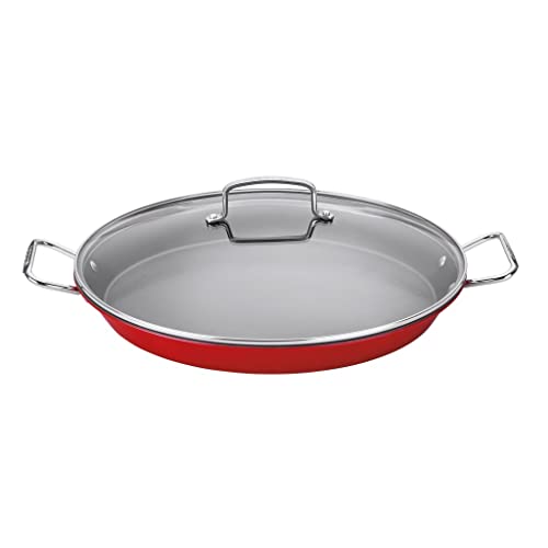 Cuisinart ASP-38CR 15-Inch Paella Pan With Lid, Red