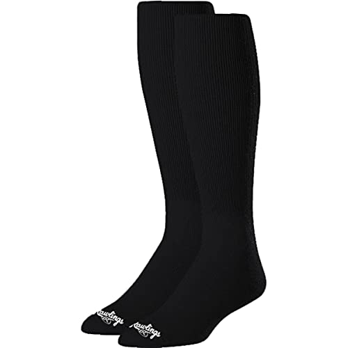 Rawlings Baseball/Softball Socks | 2 Pair | Black | Large