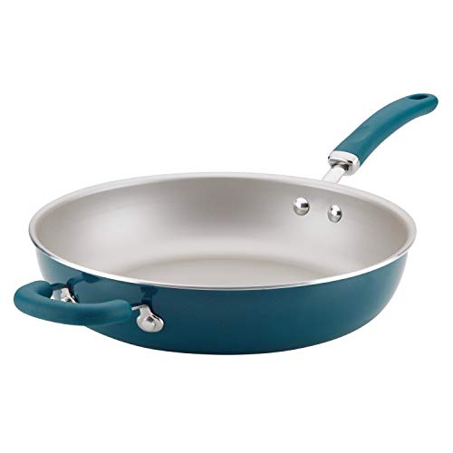 Rachael Ray Create Delicious Deep Nonstick Frying Pan / Fry Pan / Skillet - 12.5 Inch, Blue