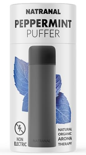 Natranal Puffer Oral Fixation Craving Relief Quit Smoking Aid and Quit Vaping Aid Tobacco Free Nicotine Free Non-Electric Support ICY Peppermint Flavor Oxygen Inhaler