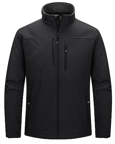 33,000ft Men's Lightweight Softshell Jacket Warm Fleece Lined Windbreaker Waterproof Soft Shell for Outdoor Hiking