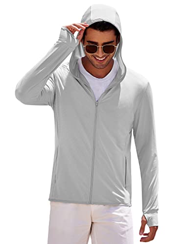 COOFANDY UPF 50+ Long Sleeve Jacket for Men Light Full Zip UV Fishing Hiking Shirt with Pockets