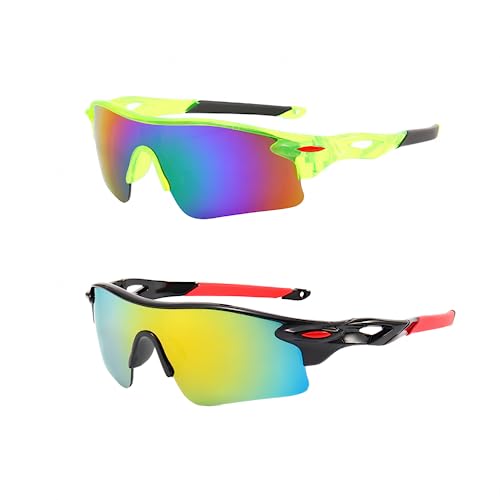 Swanoble UV400 2 Sports Sunglasses for Kids Riding,Light frame Sunglasses for Boys Girls,Youth Softball Baseball Golf Sunglasses