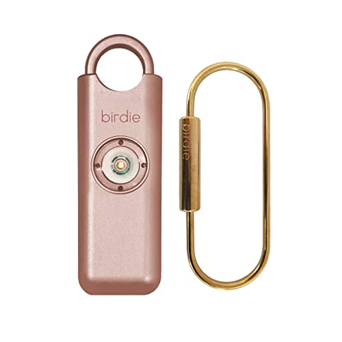 She’s Birdie–The Original Personal Safety Alarm for Women by Women–Loud Siren, Strobe Light and Key Chain in a Variety of Colors (Metallic Rose)