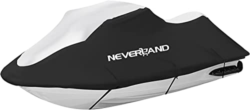 NEVERLAND Jet Ski Cover 3 Seats Heavy Duty Waterproof 210D with 2 Air Vent Marine Grade UV Resistant Compatible with Yamaha Sea-Doo Kawasaki Lengths 120'' to 135'