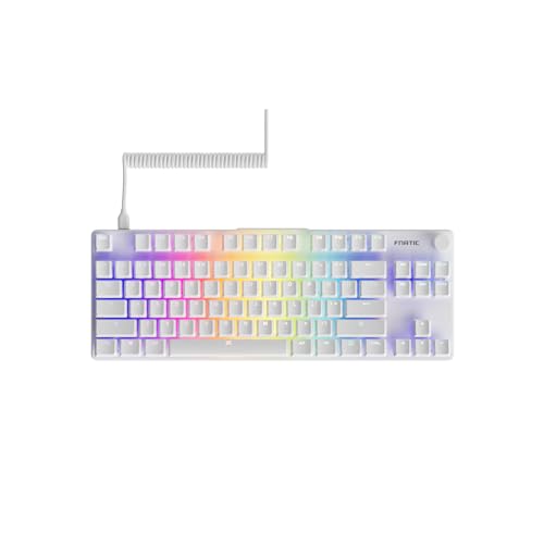 Fnatic STREAK80 LP White TKL Mechanical Low Profile Pro Gaming Keyboard, Speed Switches with Short Key-Travel, LED RGB, PBT Keycaps, Silent PORON Foam, US ANSI Layout QWERTY