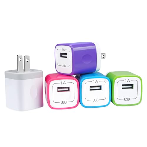 USB Wall Plug,GiGreen Single Port Fast Charging Block 5Pack USB Charging Plug Cube Wall Adapter Compatible iPhone 15 Pro Max 14 13 12 11 X 8,Samsung Galaxy S24 Ultra A15 5G A54 A14 S23 A13 A23 S21 S22