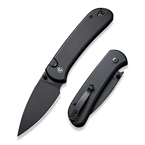 CIVIVI Pocket Folding Knife- Button Lock Knife with Thumb Stud Opener for EDC, 2.98' 14C28N Blade Aluminum Handle, Qubit Utility Knife for Men Women Gift C22030E-1