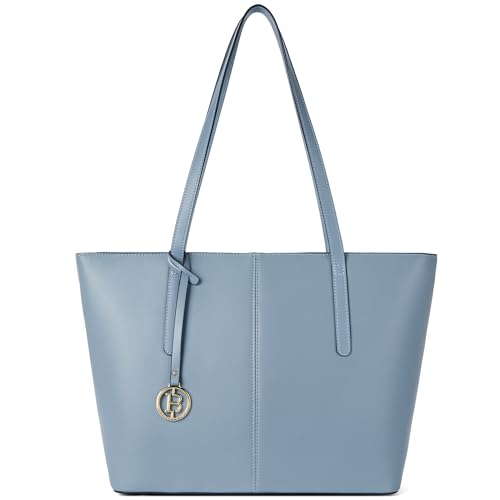 BOSTANTEN Women Handbag Genuine Leather Tote Shoulder Purses Light Blue