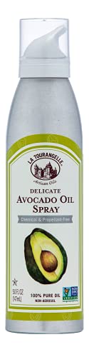 La Tourangelle, Avocado Oil Spray, All-Natural Handcrafted from Premium Avocados, Great for Cooking, Butter Substitute, and Skin and Hair Care, Spray Cooking and Grilling Oil, 5 fl oz