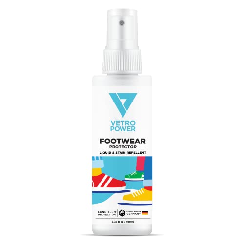 Vetro Power Shoe Protector Spray Stain Dust Rain Water Repellent Nano Protection for Sneaker, Canvas, Leather, Nubuck & Suede Shoes, Protect Fabric & Upholstery from Stain 100ml