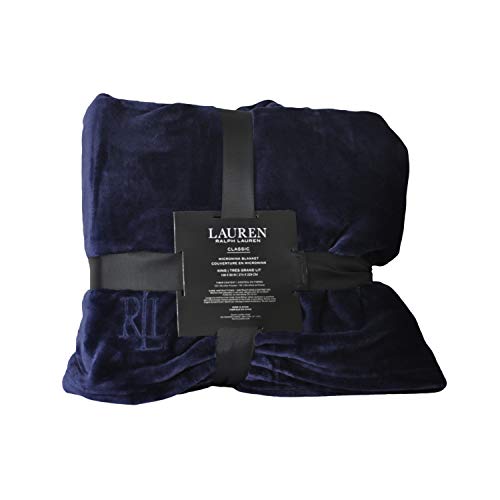 Ralph Lauren Micro Mink Blanket - Navy- King Micromink classic