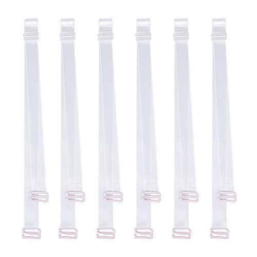 DREETINO Clear Bra Straps, 3-Pairs Invisible Non-Slip Adjustable Bra Straps for Strapless Bra(12mm)