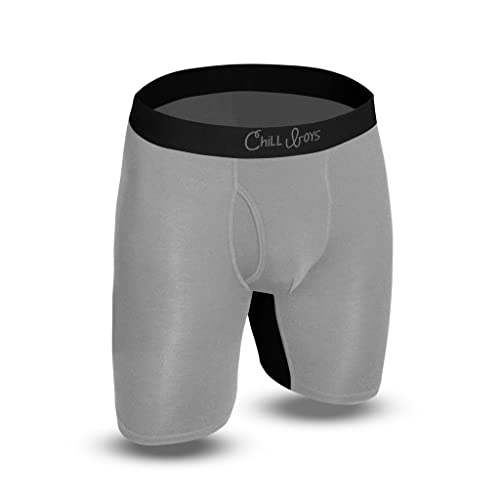 Chill Boys - Soft, Breathable & Comfortable Mens Underwear - Boxer Briefs (XL, Cool Gray) / Imported 95% Viscose / 5% Spandex