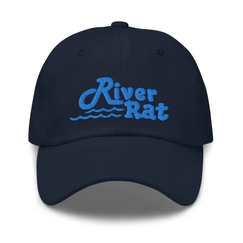 Dad hat - River Rat - Embroidered Design Navy