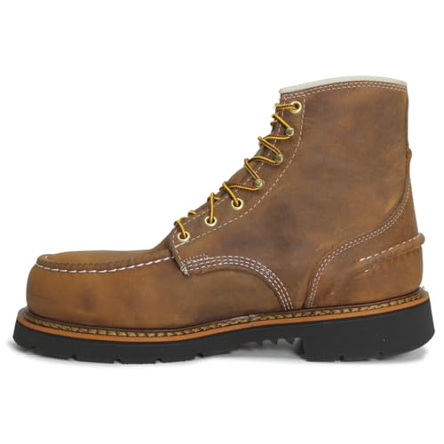 Thorogood 1957 Series 6” Waterproof Steel Toe Work Boots for Men - Full-Grain Leather with Moc Toe, Comfort Insole, and Slip-Resistant Heel Outsole; EH Rated, Crazyhorse - 10.5 M US