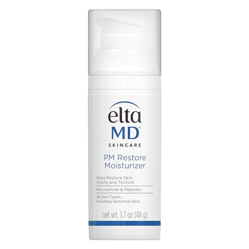 EltaMD PM Therapy Facial Night Moisturizer Lotion for Face, Restores Skin Elasticity and Moisturizes and Repairs Skin Overnight, Safe for Sensitive Skin, Oil Free Formula, 1.7 oz Pump