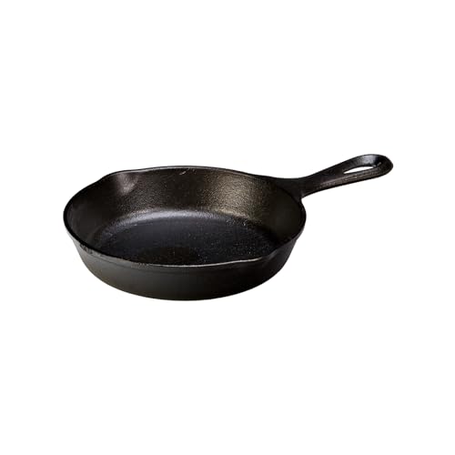 Lodge 6-1/2 Inch Cast Iron Pre-Seasoned Skillet – Signature Teardrop Handle - Use in the Oven, on the Stove, on the Grill, or Over a Campfire, Black