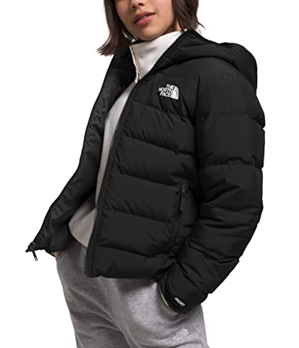 THE NORTH FACE Girls' Reversible North Down Hooded Jacket, TNF Black 2, Small
