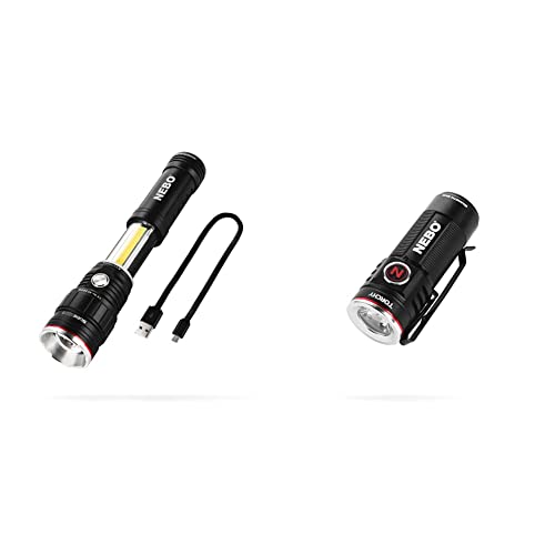 NEBO Slyde King Flashlight (500 Lumen) Torchy Rechargeable LED Flashlight (1000 Lumen)