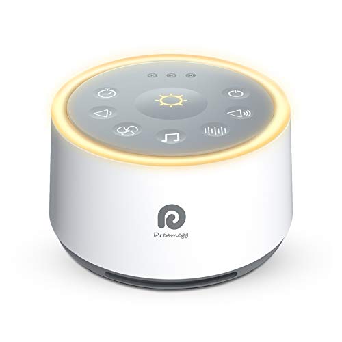 Dreamegg D1 Sound Machine Baby - White Noise Machine for Baby with Night Light, 24 High Fidelity Sounds, Timer & Memory Feature, Noise Machine for Baby Adults, Home, Office, Travel (White)