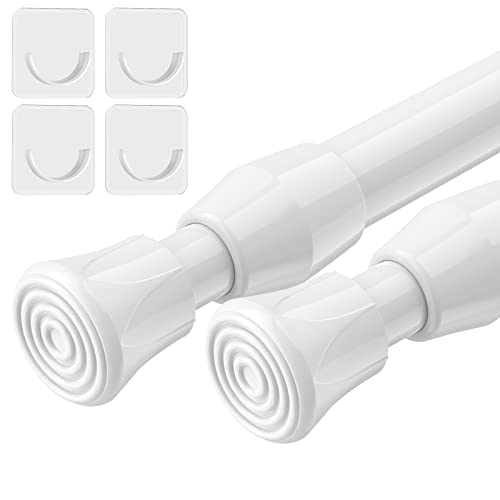 AIZESI Spring Tension Curtain Rods Short Tension Rod (White, 28' to 41'-2Pcs)
