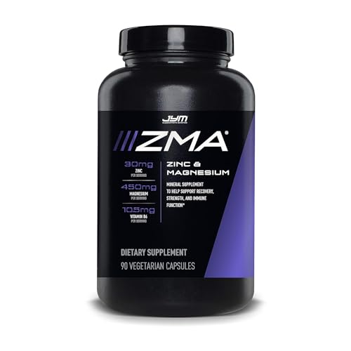 ZMA JYM, Zinc & Magnesium Supplement - Zinc, Magnesium and Vitamin B6, YM Supplement Science, 90 Vegetarian Capsules