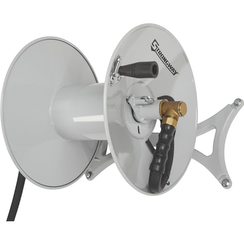 Strongway Wall-Mount Hose Reel with 6ft. Lead-In Hose - Holds 5/8in. x 150ft. Hose