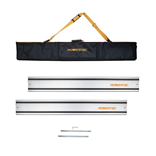 POWERTEC 71550 110' Track Saw Guide Rail Kit for Makita or Festool Track Saw| Includes 2x55 Guide Rails/Protective Guide Rail Bag/Rail Connectors