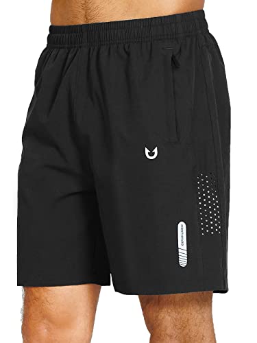 NORTHYARD Men's Athletic Running Shorts Quick Dry Workout Shorts 7'/ 5'/ 9' Lightweight Sports Gym Basketball Shorts Hiking Exercise Black M