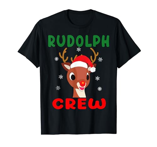 Christmas Rudolph Crew Family Matching Pajamas Xmas Kids T-Shirt