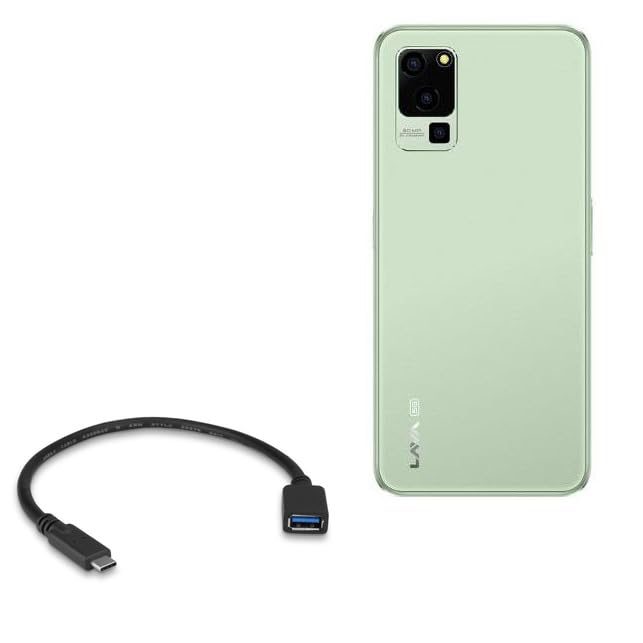 BoxWave Cable Compatible with Lava Blaze 1X - USB Expansion Adapter, Add USB Connected Hardware to Your Phone