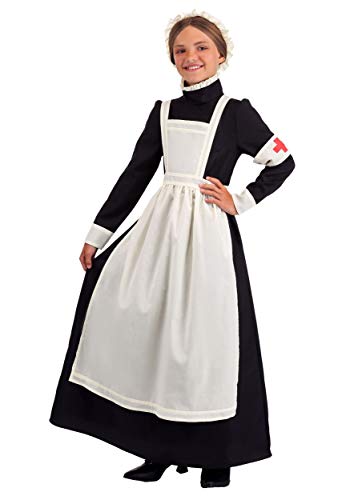 Fun Costumes Florence Nightingale Costume for Girls, British Victorian Nurse Dress for Historical School Plays or Halloween Medium