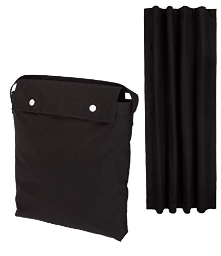 Amazon Basics Portable Window Blackout Curtain Shade with Suction Cups for Travel, 1-Pack, 50' x 78', Black