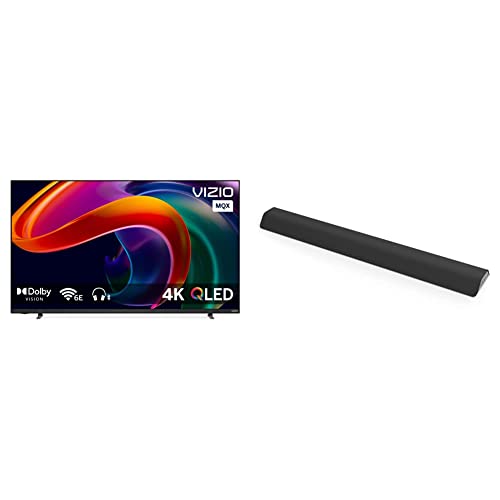VIZIO 50-inch 4K 120Hz QLED HDR10+ Smart TV with Dolby Vision M50QXM-K01 (2023) and VIZIO M-Series All-in-One 2.1 Immersive Sound Bar M213ad-K8 (2023)